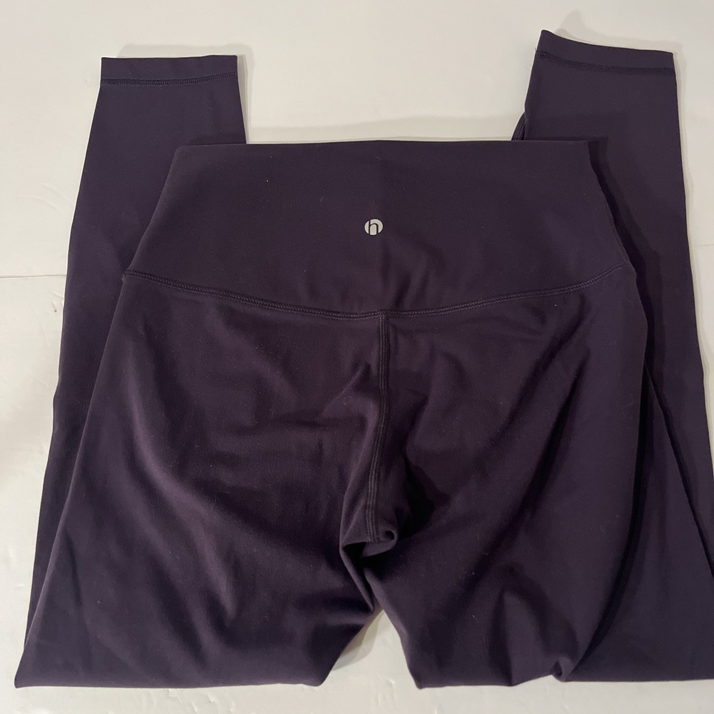 HIIT Womens Purple Athletic Leggings Compression Pockets Yoga Gym Skinny Large